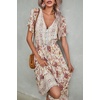 image:imageRVivimos Womens Summer Boho Floral Print V Neck Flowy DressWhite