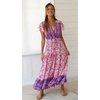 image:imageRVivimos Womens Summer Boho Floral Print V Neck Flowy DressWhitepink