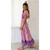 image:imageRVivimos Womens Summer Boho Floral Print V Neck Flowy DressWhitepink