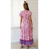 image:imageRVivimos Womens Summer Boho Floral Print V Neck Flowy DressWhitepink