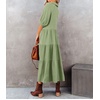 image:imageRVivimos Womens Summer Cotton Button Down Midi Dress with PocketsBean Green