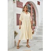 image:imageRVivimos Womens Summer Cotton Button Down Midi Dress with PocketsBeige