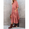 image:imageRVivimos Womens Summer Cotton Button Down Midi Dress with PocketsDusty Pink