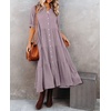 image:imageRVivimos Womens Summer Cotton Button Down Midi Dress with PocketsDusty Purple
