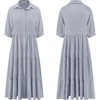 image:imageRVivimos Womens Summer Cotton Button Down Midi Dress with PocketsGray