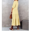 image:imageRVivimos Womens Summer Cotton Button Down Midi Dress with PocketsLight Yellow