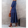 image:imageRVivimos Womens Summer Cotton Button Down Midi Dress with PocketsNavyblue