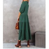 image:imageRVivimos Womens Summer Cotton Button Down Midi Dress with PocketsPine Green