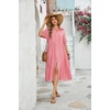 image:imageRVivimos Womens Summer Cotton Button Down Midi Dress with PocketsPink