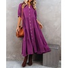 image:imageRVivimos Womens Summer Cotton Button Down Midi Dress with PocketsPurple