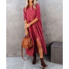image:imageRVivimos Womens Summer Cotton Button Down Midi Dress with PocketsRustred