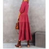 image:imageRVivimos Womens Summer Cotton Button Down Midi Dress with PocketsRustred