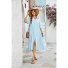 image:imageRVivimos Womens Summer Cotton Button Down Midi Dress with PocketsSkyblue