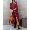 image:imageRVivimos Womens Summer Cotton Button Down Midi Dress with PocketsWine Red