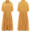 image:imageRVivimos Womens Summer Cotton Button Down Midi Dress with PocketsYellow
