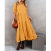 image:imageRVivimos Womens Summer Cotton Button Down Midi Dress with PocketsYellow