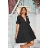 image:imageRVivimos Womens Summer Cotton Loose Casual Tunic Mini DressBlack