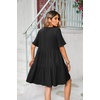 image:imageRVivimos Womens Summer Cotton Loose Casual Tunic Mini DressBlack