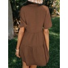 image:imageRVivimos Womens Summer Cotton Loose Casual Tunic Mini DressBrown