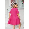 image:imageRVivimos Womens Summer Cotton Loose Casual Tunic Mini DressHotpink