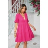 image:imageRVivimos Womens Summer Cotton Loose Casual Tunic Mini DressHotpink