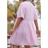 image:imageRVivimos Womens Summer Cotton Loose Casual Tunic Mini DressLavender