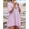 image:imageRVivimos Womens Summer Cotton Loose Casual Tunic Mini DressLavender