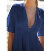 image:imageRVivimos Womens Summer Cotton Loose Casual Tunic Mini DressNavy Blue