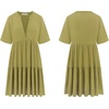 image:imageRVivimos Womens Summer Cotton Loose Casual Tunic Mini DressOlivegreen