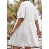 image:imageRVivimos Womens Summer Cotton Loose Casual Tunic Mini DressWhite