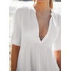 image:imageRVivimos Womens Summer Cotton Loose Casual Tunic Mini DressWhite
