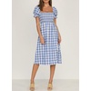 image:imageRVivimos Womens Summer Cotton OffShoulder Midi DressBlueplaid