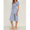 image:imageRVivimos Womens Summer Cotton OffShoulder Midi DressBlueplaid