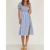 image:imageRVivimos Womens Summer Cotton OffShoulder Midi DressBlueplaid