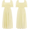image:imageRVivimos Womens Summer Cotton OffShoulder Midi DressLight Yellow
