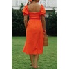 image:imageRVivimos Womens Summer Cotton OffShoulder Midi DressOrange