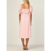 image:imageRVivimos Womens Summer Cotton OffShoulder Midi DressPinkplaid