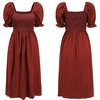 image:imageRVivimos Womens Summer Cotton OffShoulder Midi DressRustred