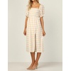 image:imageRVivimos Womens Summer Cotton OffShoulder Midi DressYellowplaid