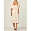 image:imageRVivimos Womens Summer Cotton OffShoulder Midi DressYellowplaid