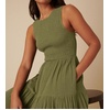 image:imageRVivimos Womens Summer Cotton Smocked Flowy Tank Midi Dress with PocketsArmy Green