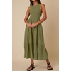 image:imageRVivimos Womens Summer Cotton Smocked Flowy Tank Midi Dress with PocketsArmy Green