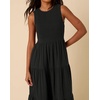image:imageRVivimos Womens Summer Cotton Smocked Flowy Tank Midi Dress with PocketsBlack