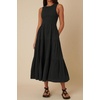 image:imageRVivimos Womens Summer Cotton Smocked Flowy Tank Midi Dress with PocketsBlack
