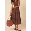 image:imageRVivimos Womens Summer Cotton Smocked Flowy Tank Midi Dress with PocketsBrown