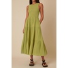 image:imageRVivimos Womens Summer Cotton Smocked Flowy Tank Midi Dress with PocketsOlive Green