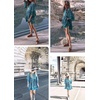 image:imageRVivimos Womens Summer Half Sleeve Floral Mini Tunic DressGreen