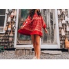 image:imageRVivimos Womens Summer Half Sleeve Floral Mini Tunic DressRed