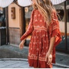image:imageRVivimos Womens Summer Half Sleeve Floral Mini Tunic DressRed