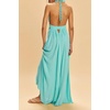 image:imageRVivimos Womens Summer Halter Elastic Waist Boho Maxi DressAqua